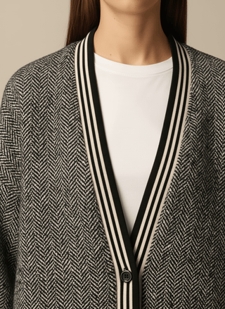 Giacca - Giacca resca bordo riga - Marrone - vevi.it