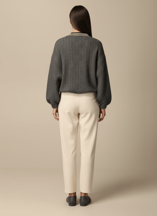 Giacca - Giacca resca bordo riga - Marrone - vevi.it