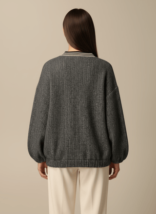 Giacca - Giacca resca bordo riga - Marrone - vevi.it