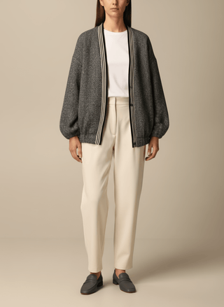 Giacca - Giacca resca bordo riga - Marrone - vevi.it