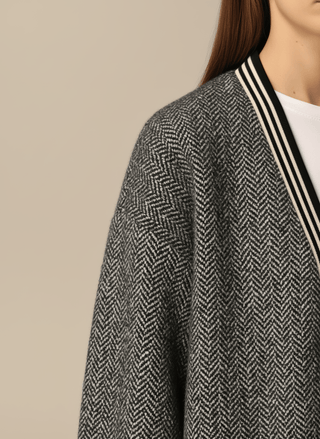 Giacca - Giacca resca bordo riga - Marrone - vevi.it