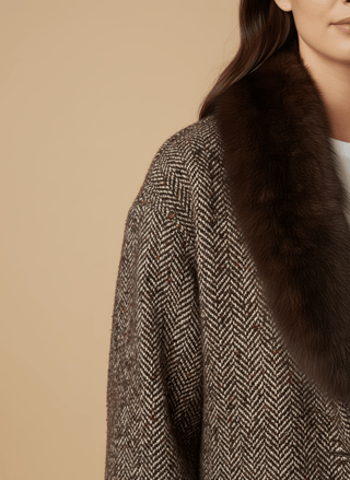 Giacca - Giacca resca collo pelliccia - Bordeaux - vevi.it