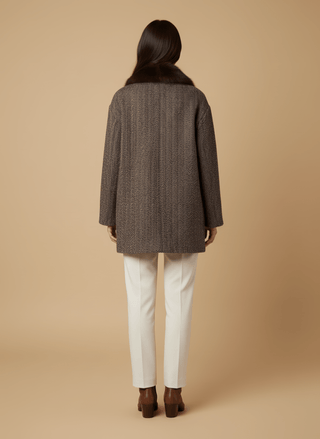 Giacca - Giacca resca collo pelliccia - Bordeaux - vevi.it