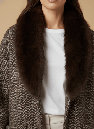 Giacca - Giacca resca collo pelliccia - Bordeaux - vevi.it