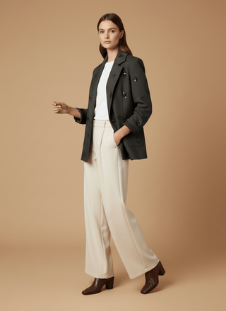 Giacca - Giacca resca ricamo paillettes - Nero/beige - vevi.it