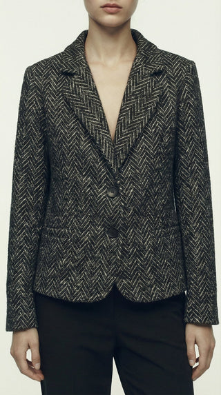 Giacca - Giacca spigata paillettes - Nero - VEVI