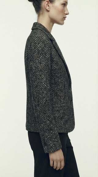 Giacca - Giacca spigata paillettes - Nero - VEVI