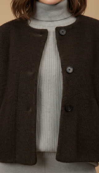 Giacchino - Giacchino m/m girocollo tessuto soft touch - Moro - vevi.it