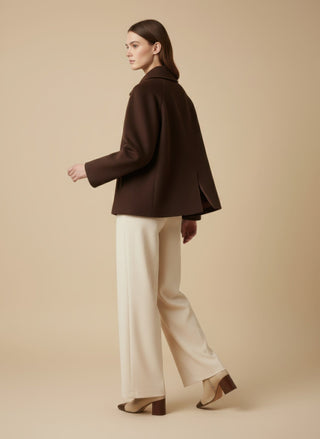 Giaccone - Giaccone doppio petto manica raglan - Marrone - VEVI