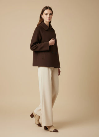 Giaccone - Giaccone doppio petto manica raglan - Marrone - VEVI