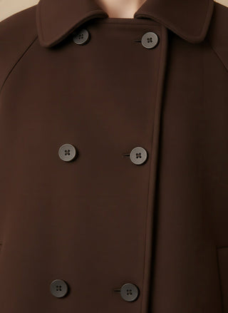 Giaccone - Giaccone doppio petto manica raglan - Marrone - VEVI