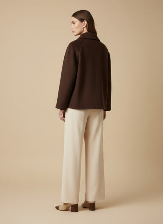 Giaccone - Giaccone doppio petto manica raglan - Marrone - VEVI