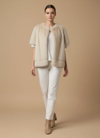 Giaccone - Giaccone gilet simil pelliccia - Beige - vevi.it