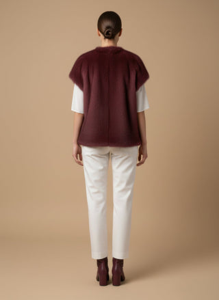 Giaccone - Giaccone gilet simil pelliccia - Bordeaux - vevi.it