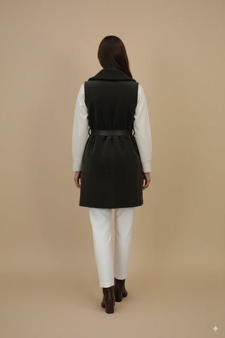 Giaccone - Giaccone gilet velluto coste cintura - Moro - vevi.it