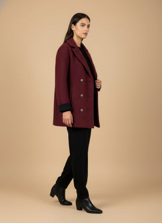 Giaccone - Giaccone lana cotta doppio petto - Nero - VEVI