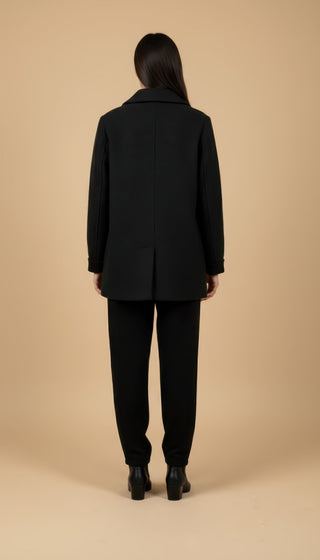 Giaccone - Giaccone lana cotta doppio petto - Nero - VEVI