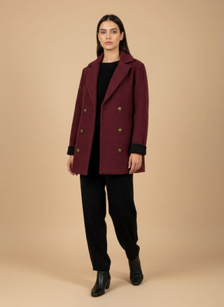 Giaccone - Giaccone lana cotta doppio petto - Nero - VEVI