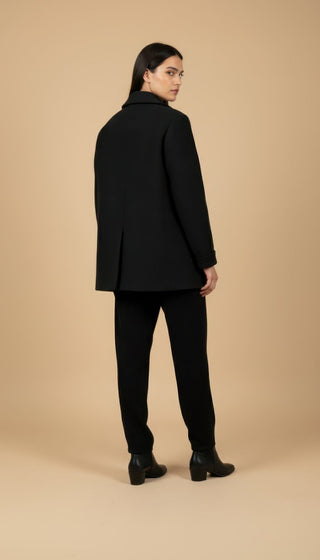 Giaccone - Giaccone lana cotta doppio petto - Nero - VEVI