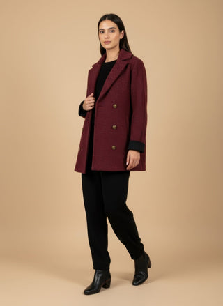 Giaccone - Giaccone lana cotta doppio petto - Nero - VEVI