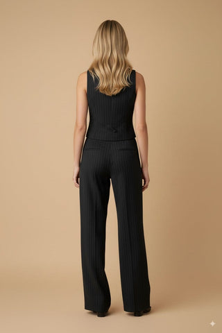 Gilet - Gilet gessato - Nero - vevi.it