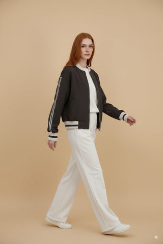 Giubbino - Giubbino bomber banda - Marrone - vevi.it