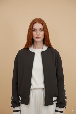 Giubbino - Giubbino bomber banda - Marrone - vevi.it