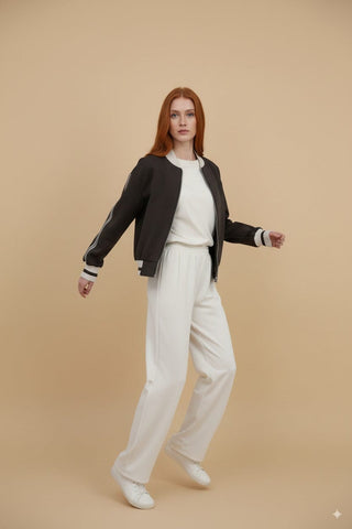 Giubbino - Giubbino bomber banda - Marrone - vevi.it