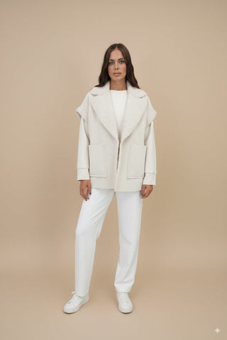 Giubbino - Giubbino gilet coste velluto - Burro - vevi.it