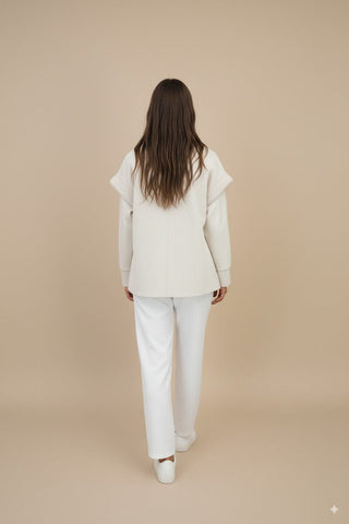 Giubbino - Giubbino gilet coste velluto - Burro - vevi.it