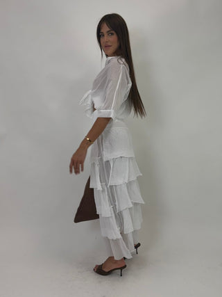 Gonna - Gonna lunga balze AME26082 - Bianco - VEVI