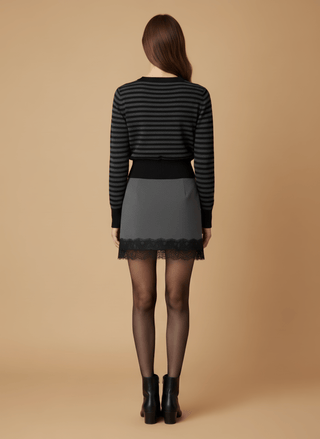 Gonna - Gonna mini bordo pizzo - Grigio - vevi.it