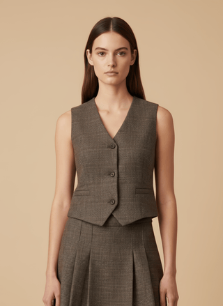 Gonna - Gonna mini galles pieghe - Marrone - vevi.it