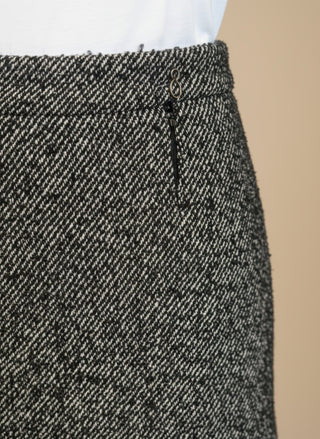 Gonna - Gonna Mini Tessuto Diagonale - Nero - VEVI