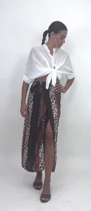 Gonna - Gonna pareo fantasia animalier GFE8107-4 - Moro - VEVI