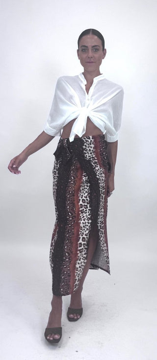 Gonna - Gonna pareo fantasia animalier GFE8107-4 - Moro - VEVI