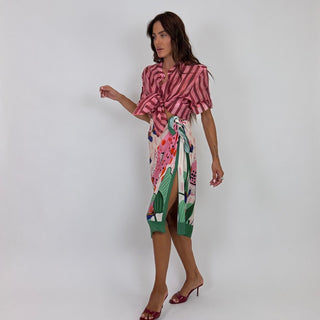 Gonna - Gonna pareo fantasia tigre CVE383-3 - Verde - VEVI