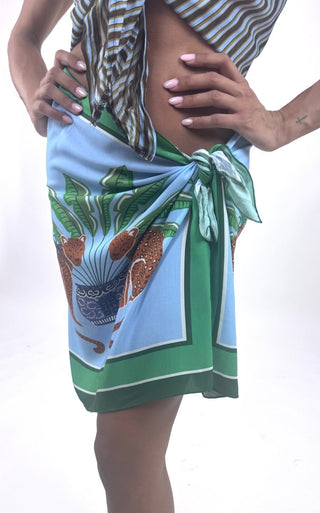 Gonna - Gonna pareo leopardi CVE363-5 - Verde - VEVI