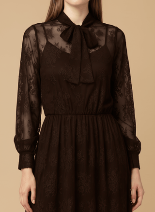 Gonna - Gonna pizzo e gala - Marrone - vevi.it