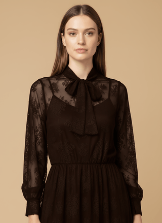 Gonna - Gonna pizzo e gala - Marrone - vevi.it