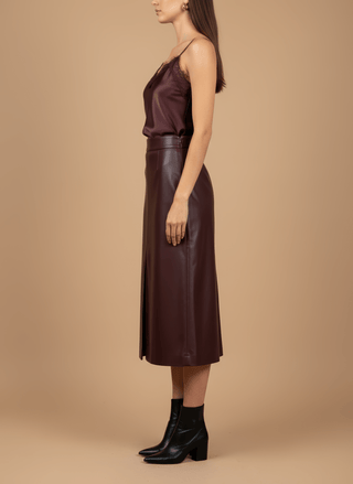 Gonna - Gonna simil pelle - Bordeaux - vevi.it