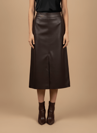 Gonna - Gonna simil pelle - Marrone - vevi.it