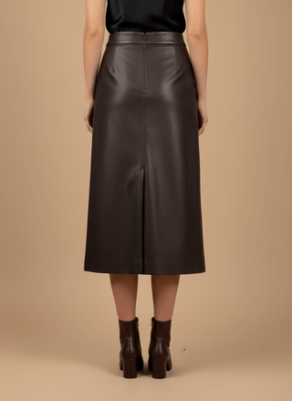 Gonna - Gonna simil pelle - Marrone - vevi.it