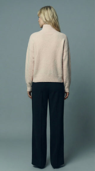 Maglia - Maglia collo alto baby alpaca polsino pince - Beige - VEVI