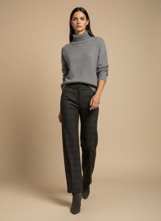 Maglia - Maglia collo alto paillettes - Grigio melange - VEVI