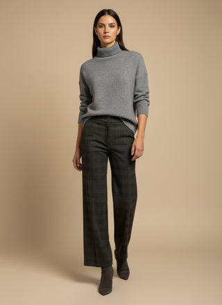 Maglia - Maglia collo alto paillettes - Grigio melange - VEVI