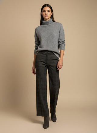 Maglia - Maglia collo alto paillettes - Grigio melange - VEVI