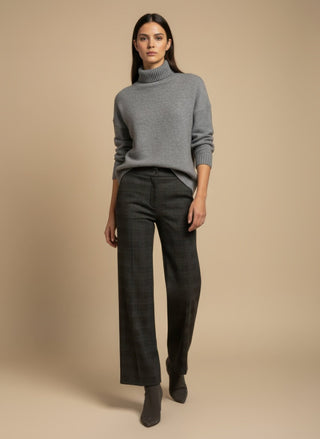 Maglia - Maglia collo alto paillettes - Grigio melange - VEVI