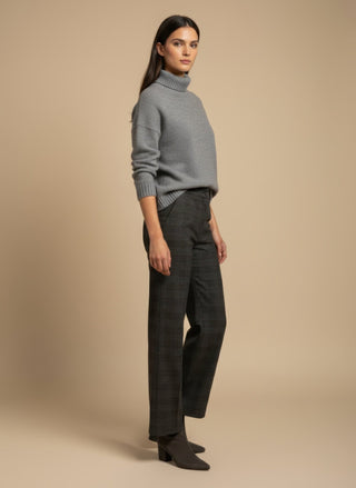 Maglia - Maglia collo alto paillettes - Grigio melange - VEVI