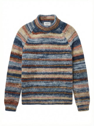 Maglia - Maglia collo alto riga melange afa 25206 - Cielo - VEVI